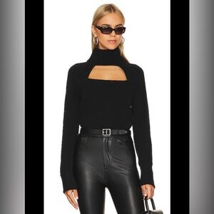 PAIGE Women’s Black Cherise Cut-out Turtle Neck Sweater Size Medium